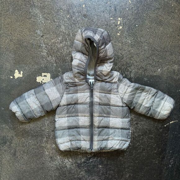 Baby Gap Zip Up Plaid Puffer Jacket Size 18-24 Months 100% Polyester Casual - Picture 1 of 7